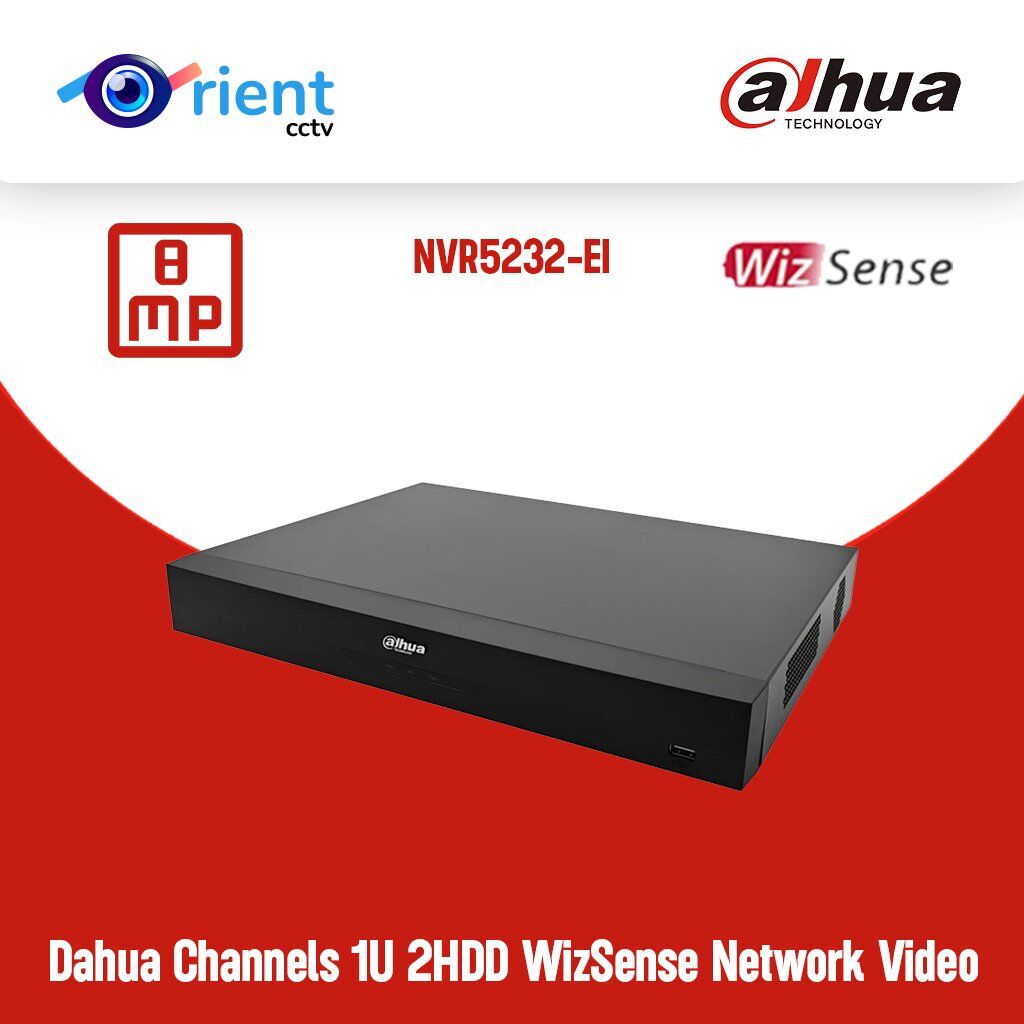 48 Original Dahua 32CH NVR NVR5232-EI 32 Channels 1U 2HDD WizSense Network Video Recorder without POE Port P2P Face Detection - Image 1