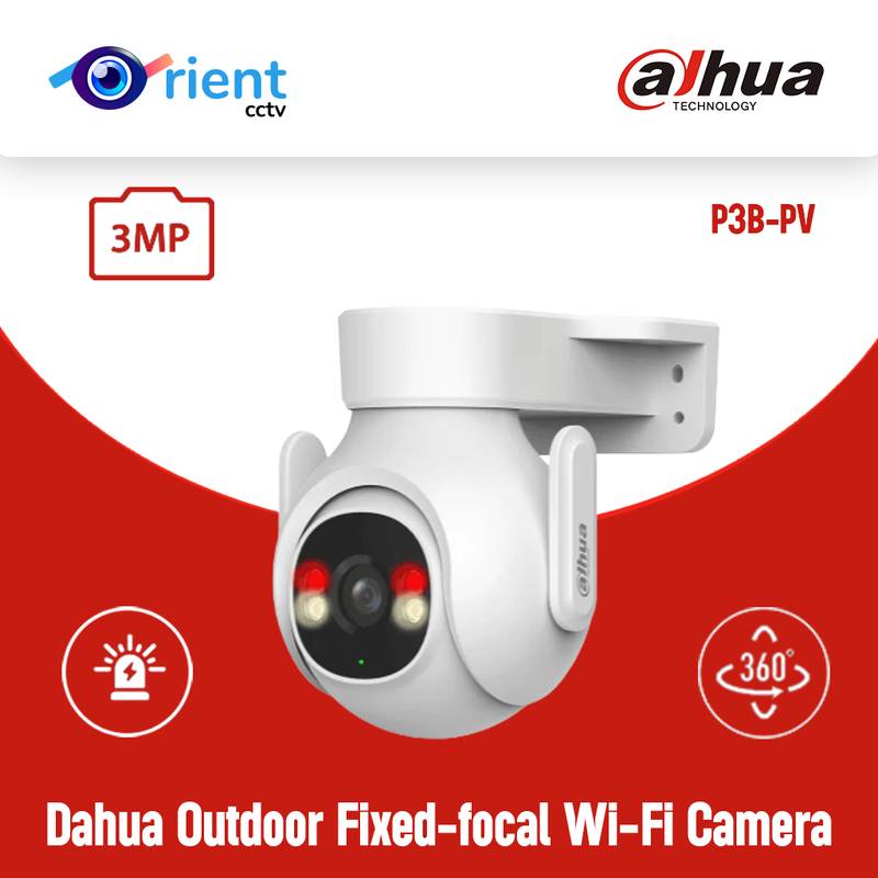 53 Outdoor Camera Dahua P3B-PV 3MP Outdoor Fixed-focal Wi-Fi Pan & Tilt Network Camera - Image 1