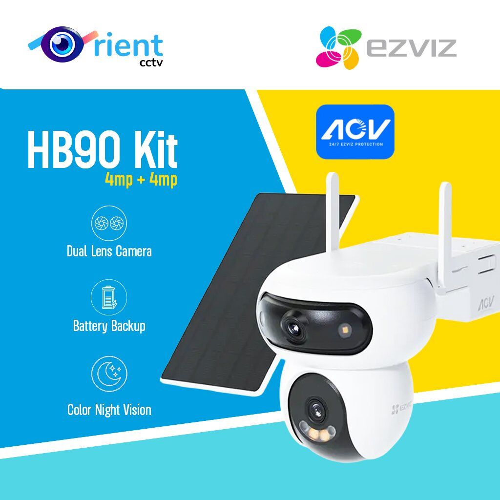 4 EZVIZ 4MP+4MP Dual Lens Solar Security Camera Outdoor Wireless with 8W Solar Panel, 10400mAh Large Capacity Battery, Low Energy AOV Tech, Colour Night Vision, Human Vehicle Detection, HB90 Kit - Image 1