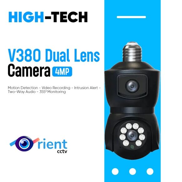 4MP V380 Dual Lens E27 Lamp Head Socket Full Color Wireless PTZ IP Dome Camera Security CCTV Baby Monitor D100 - Image 1