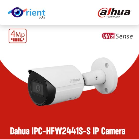 Dahua DH-IPC-HFW2441S-S 4MP Plus Bullet WizSense Network IP built in MIC POE IR30M IP67 SMD - Image 1