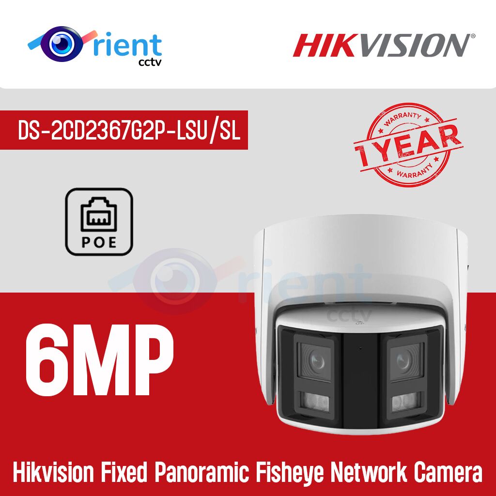 Hikvision DS-2CD2367G2P-LSU/SL  6MP Panoramic ColorVu Fixed Panoramic Fisheye Network Camera - Image 1