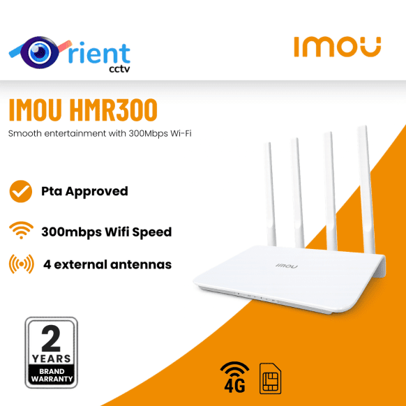 IMOU HMR300 SIM Based 4 Antenna WiFi Router Connect Jazz, Zong, Telenor & Ufone 4G - Image 1