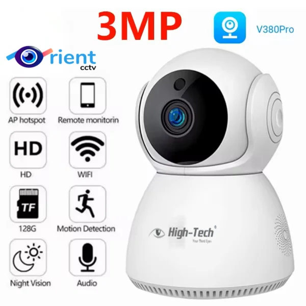 Smart Home Camera 3MP HIGH TECH WIFI Indoor Security Protection V380 Pro Wireless Baby Monitor With RJ45 Port Q9Y