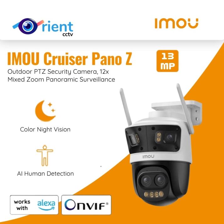 11 mp IMOU Cruiser Pano Z 13MP Outdoor PTZ Security Camera, 12x Mixed Zoom Panoramic Surveillance - Image 1