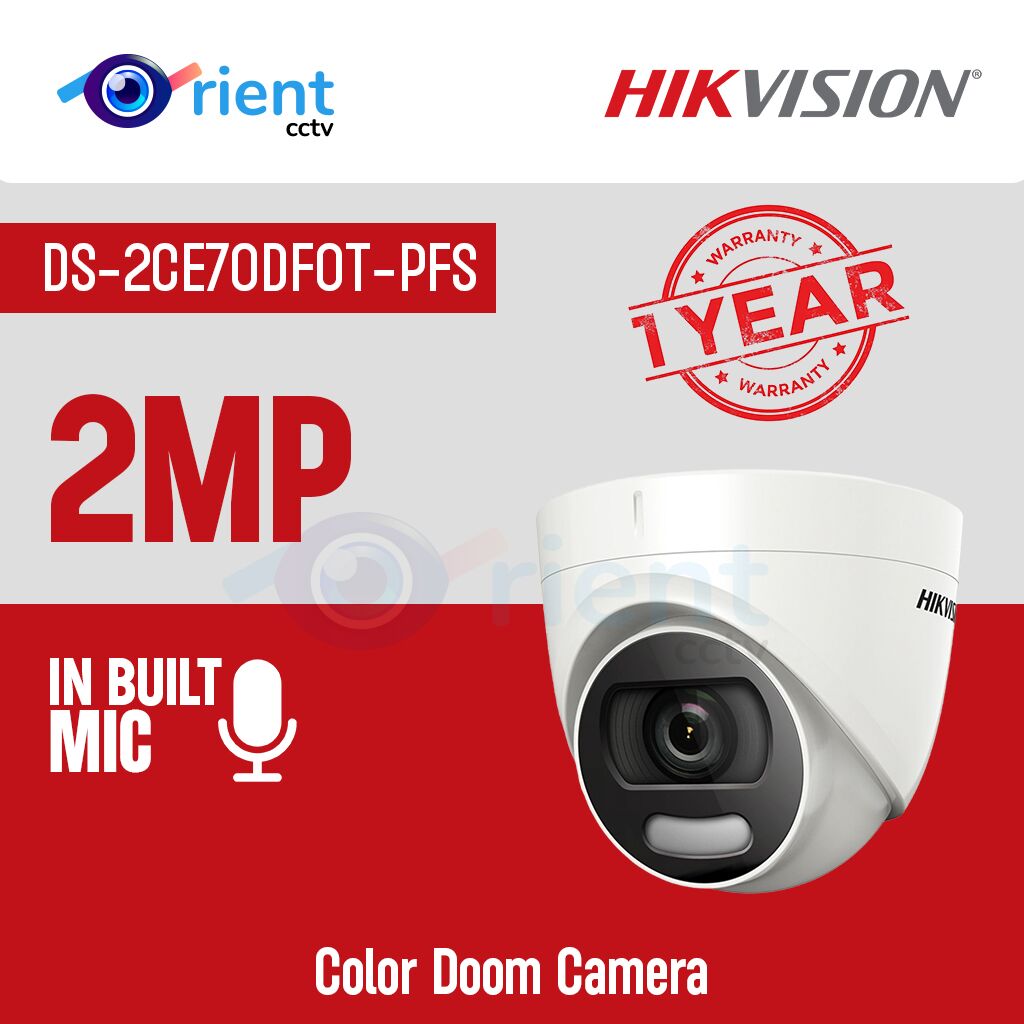 HIKVISION DS-2CE70DF0T-PFS 2MP Color Doom Camera HIKVISION DS-2CE70DF0T-PFS 2MP Color Doom Camera - Image 1