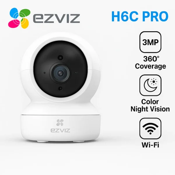 EZVIZ H6C Pro 3MP Pan & Tilt WiFi Smart Camera with Color Night Vision | Auto Tracking | Two-Way Talk