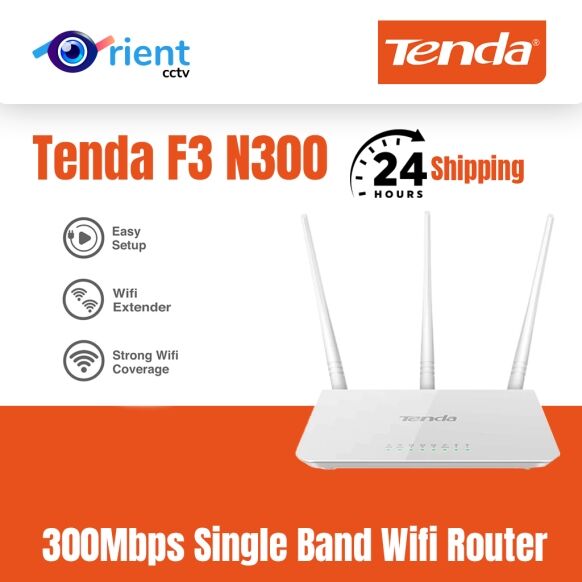 Tenda F3 N300 300Mbps Single Band Wifi Router | Access Point | Range Extender | WISP | Plug & Play | High Gain Antennas - Image 1