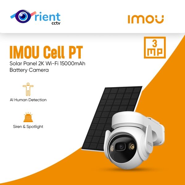 IMOU Cell PT with Solar Panel 2K Wi-Fi 15000mAh Battery Camera Human Detection IP66 Weatherproof - Image 1