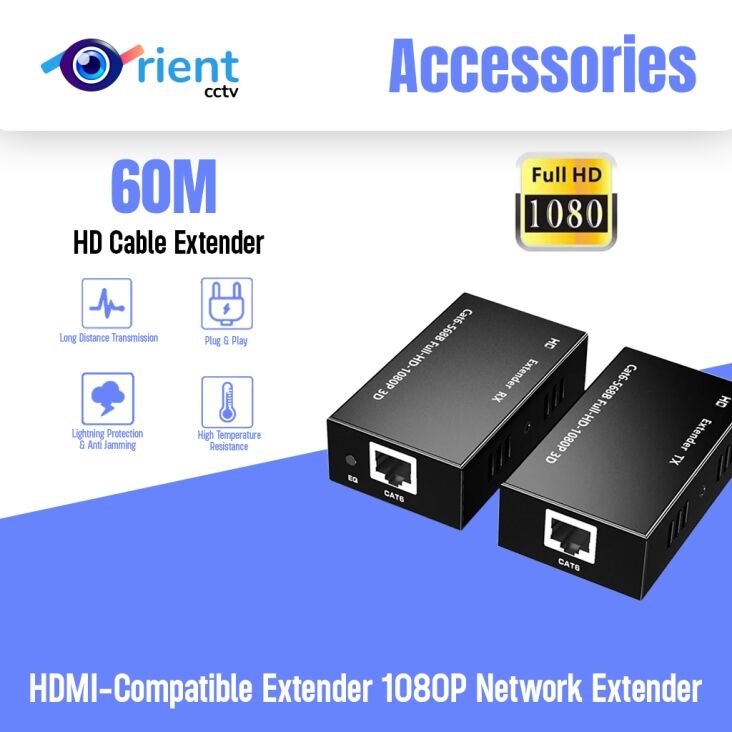 60M Extender RJ45 HDMI-compatible extender 1080P Network Extender by CAT5e CAT6 LAN Extensor for PS4 apple TV PC laptop - Image 1