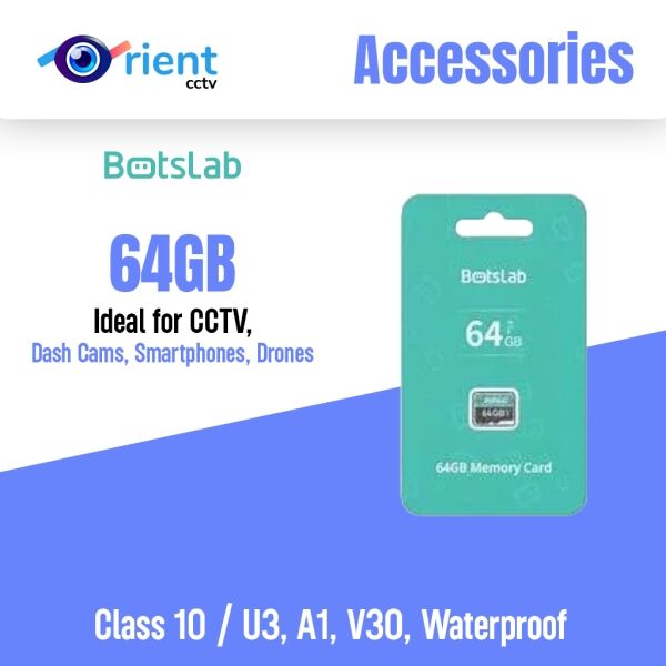 Botslab 64GB Micro SDXC Card – Class 10 / U3, A1, V30, Waterproof (Ideal for CCTV & Dash Cams) - Image 1