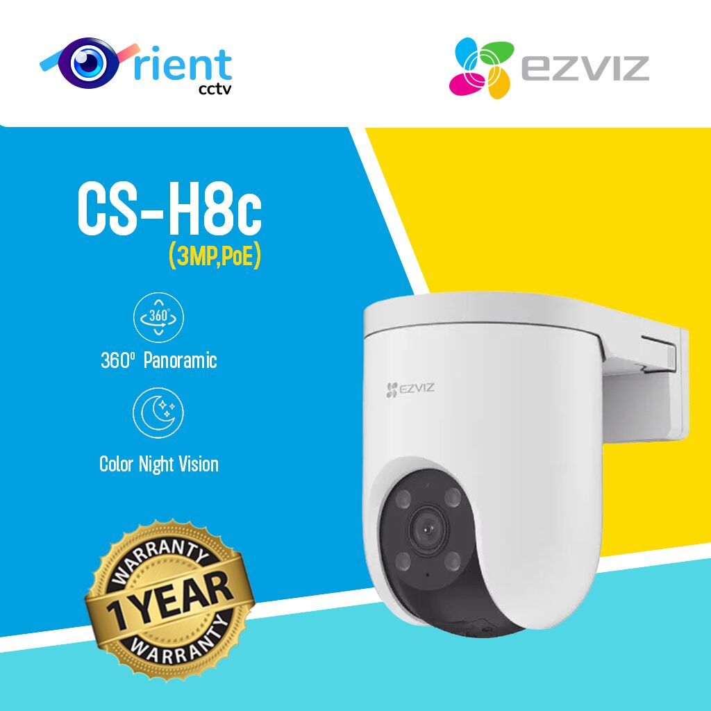 EZVIZ CS-H8c (3MP,PoE) CS-H8c-R200-1K3EKFL(4mm) IP PT Network Camera