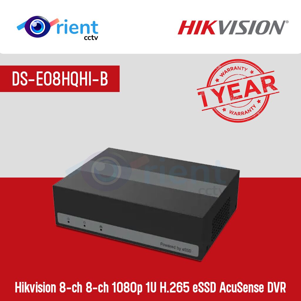Hikvision iDS-E08HQHI-B 8-ch 8-ch 1080p 1U H.265 eSSD AcuSense DVR - Image 1