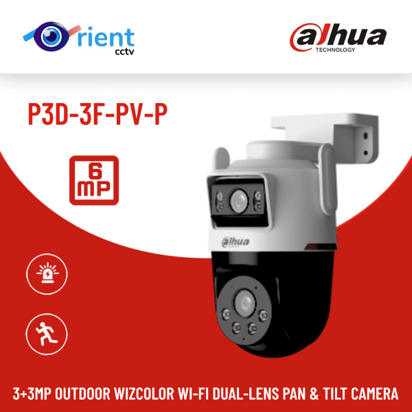 1 Dahua P3D-3F-PV-P 3+3MP Dual Lens WIZ COLOR WiFi Outdoor Camera Pan Tilt Security Camera - Image 1