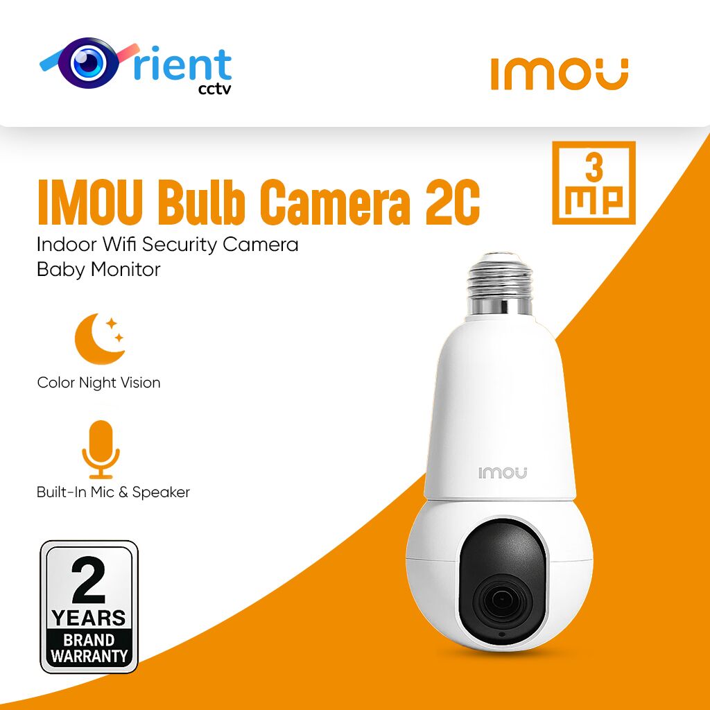 1 Bulb Camera IMOU 2C 3MP Indoor Wifi Security Camera Baby Monitor Color View AI Human Detection - Image 1