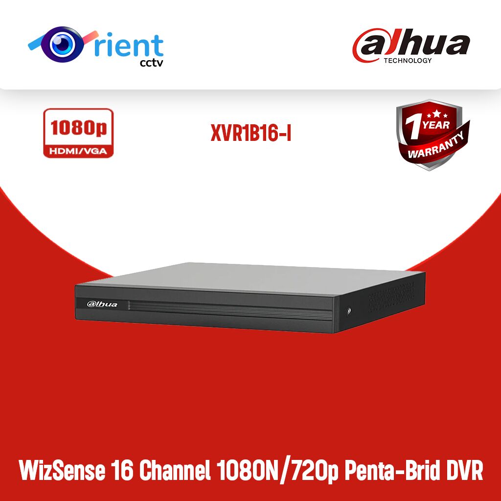 44 Dahua XVR1B16-I – 16 Channel 1080N/720p Penta-brid DVR with Smart H.264+ Compression | 1-Year Warranty - Image 1