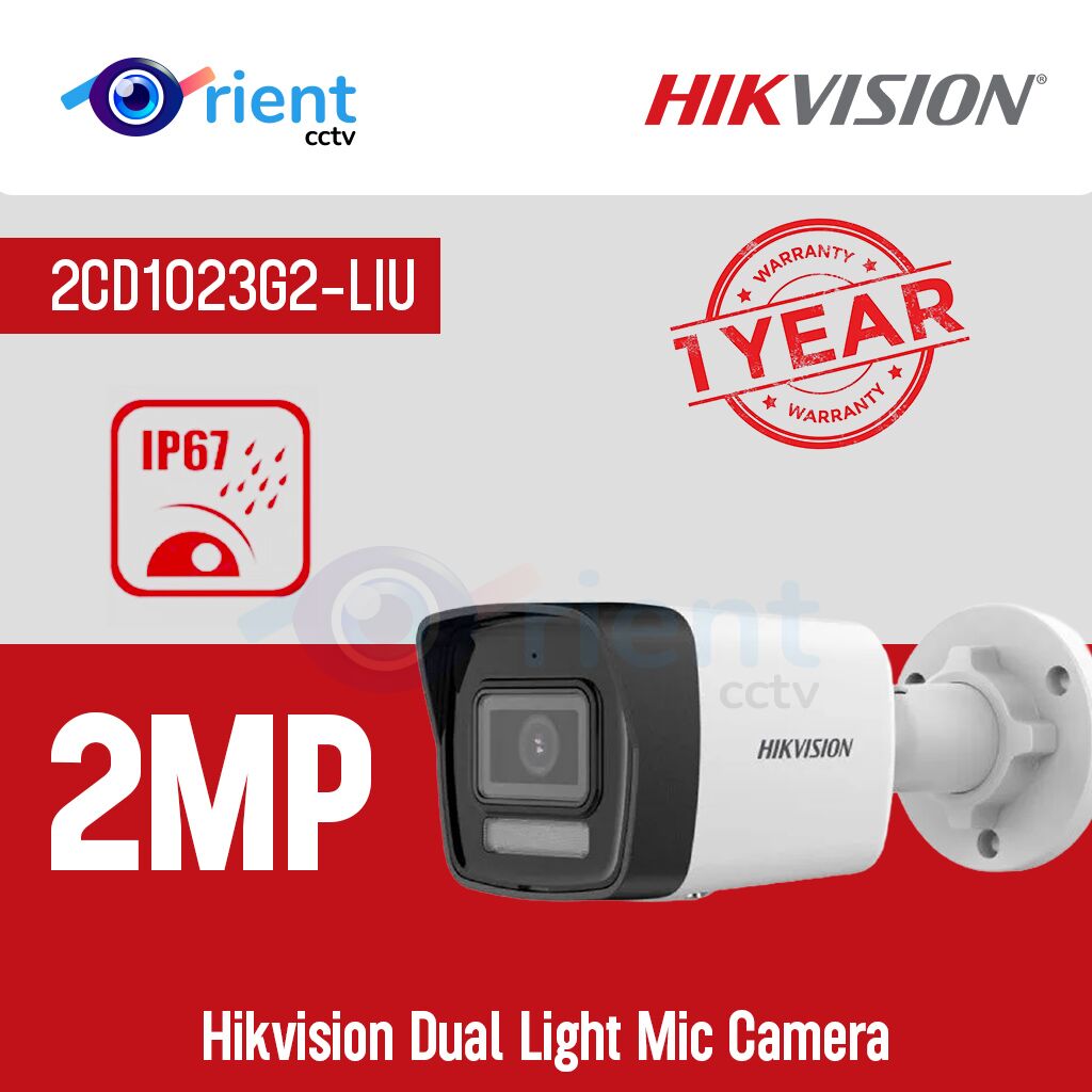 Hikvision 2CD1023G2-LIU 2MP Dual Light Mic Camera Hikvision 2CD1023G2-LIU 2MP Dual Light Mic Camera - Image 1