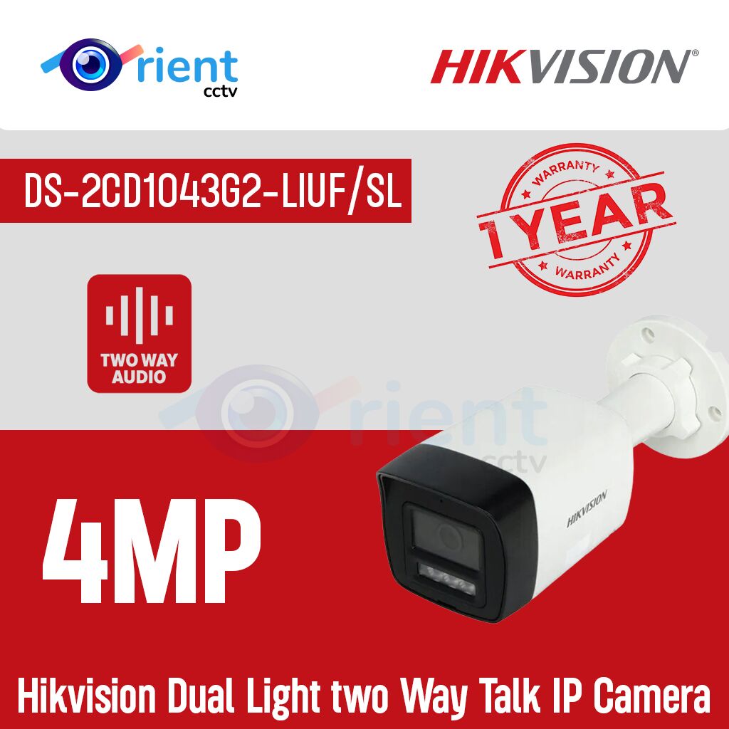 Hikvision DS-2CD1043G2-LIUF SL 4 MP Dual Light two Way Talk IP Camera Hikvision DS-2CD1043G2-LIUF/SL 4 MP Dual Light two Way Talk IP Camera - Image 1