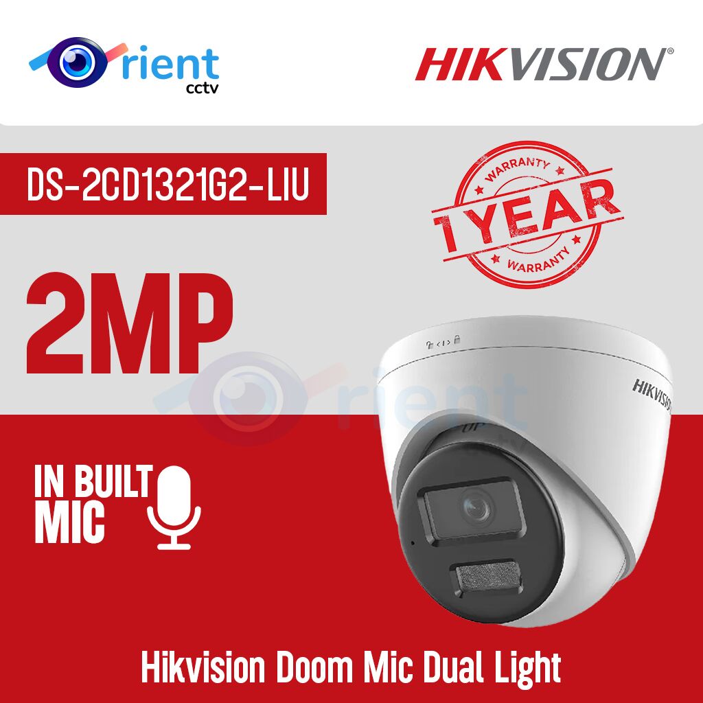 Hikvision DS-2CD1321G2-LIU 2MP Doom Mic Dual Light Hikvision DS-2CD1321G2-LIU 2MP Doom Mic Dual Light - Image 1