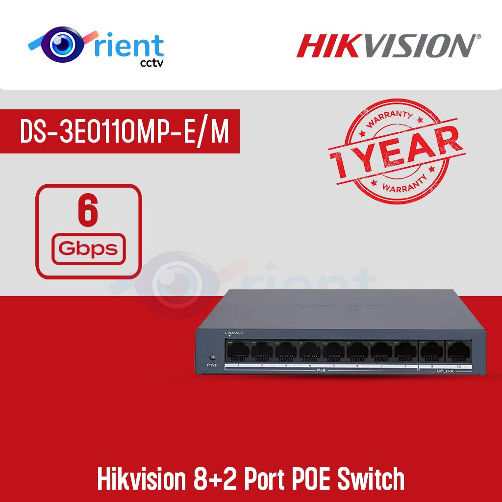 Hikvision DS-3E0110MP-E M 8+2 Port POE Switch Hikvision DS-3E0110MP-E M 8+2 Port POE Switch