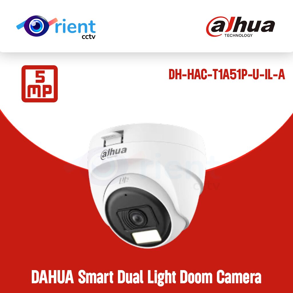 DAHUA DH-HAC-T1A51P-U-IL-A 5MP Smart Dual Light Doom Camera DAHUA DH-HAC-T1A51P-U-IL-A 5MP Smart Dual Light Doom Camera