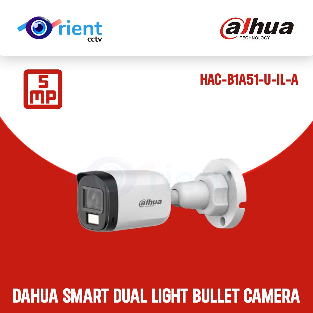 DAHUA HAC-B1A51-U-IL-A 5MP SMART DUAL LIGHT BULLET CAMERA DAHUA HAC-B1A51-U-IL-A 5MP SMART DUAL LIGHT BULLET CAMERA