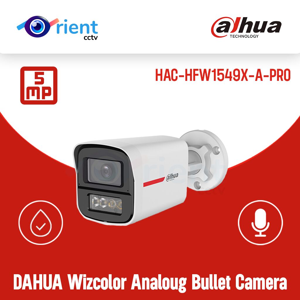 DAHUA HAC-HFW1549X-A-PRO 5MP Wizcolor Analoug Bullet Camera DAHUA HAC-HFW1549X-A-PRO 5MP Wizcolor Analoug Bullet Camera