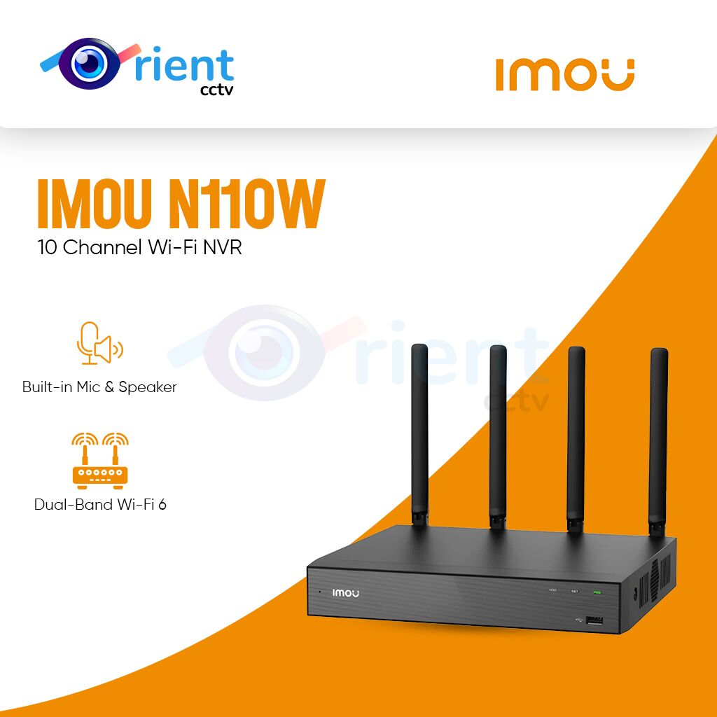IMOU N110W 10 Channel Wi-Fi NVR Built-in Mic & Speaker Dual-Band Wi-Fi 6 IMOU N110W 10 Channel Wi-Fi NVR Built-in Mic & Speaker Dual-Band Wi-Fi 6