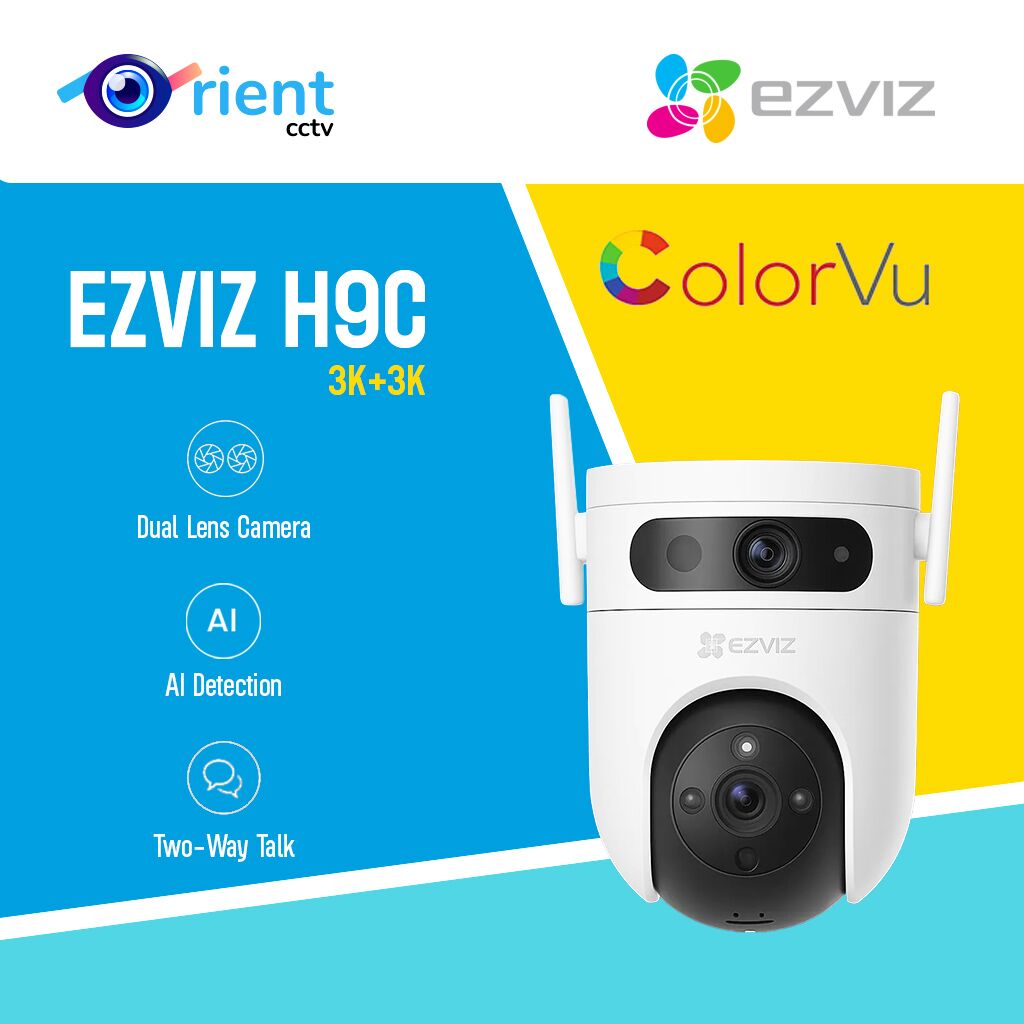 18 Ezviz Outdoor H9C Dual-Lens 2K+Pan & Tilt Wi-Fi two way audio ColorVU Camera 3MP+3MP - Image 1