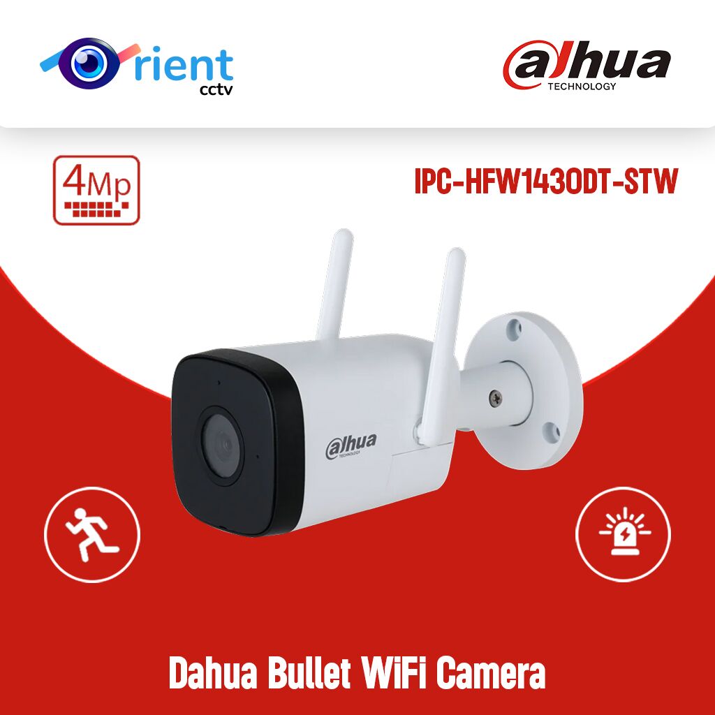 31 Dahua IPC-HFW1430DT-STW 4MP IR30M IP67 built-in MIC & SPK Bullet WiFi Camera - Image 1