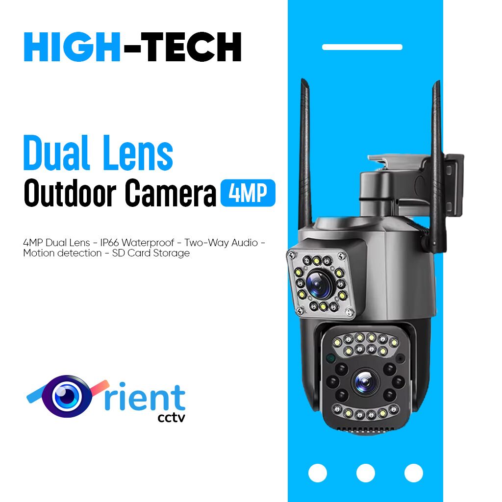 5 4MP Wifi Camera Dual Screen Dual Lens 4X Digital Zoom IP Camera Outdoor Ai Auto Tracking Night Vision Surveillance D400 - Image 1