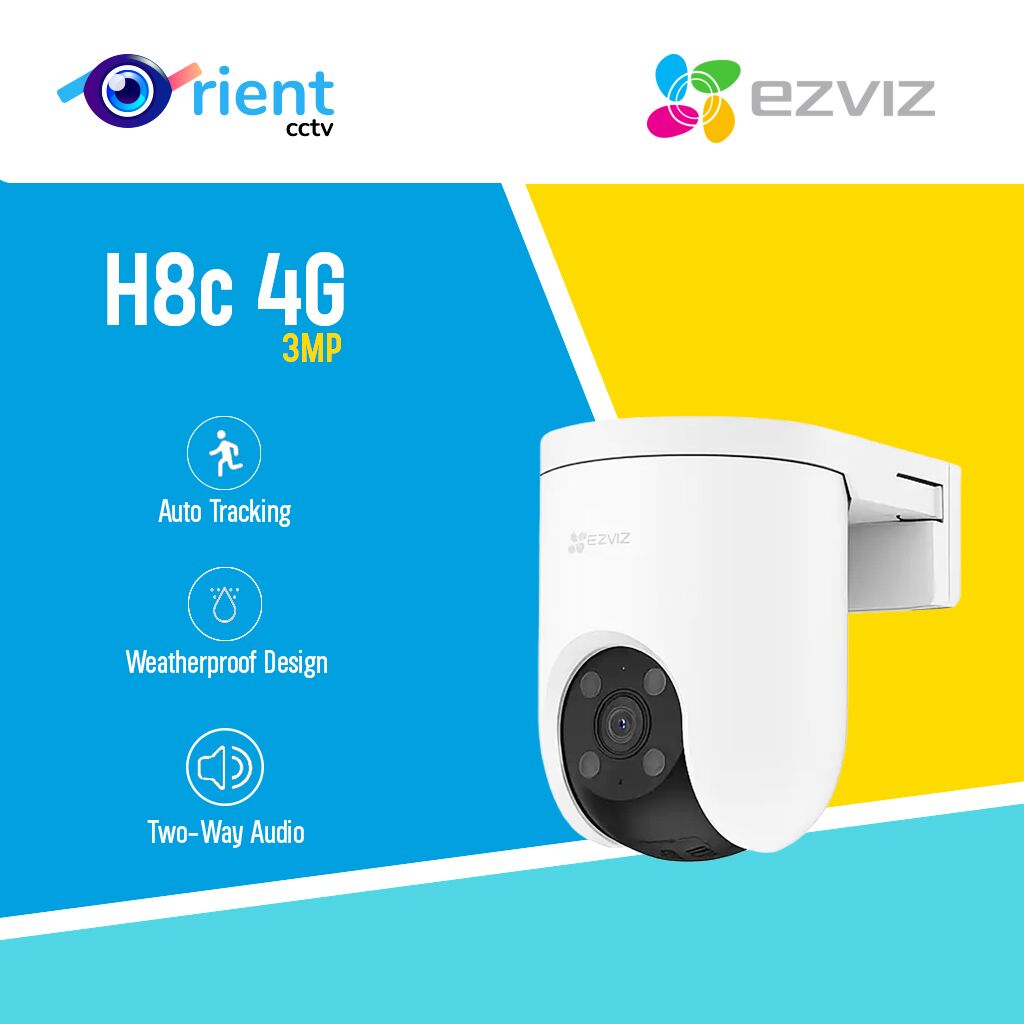 14 EZVIZ H8c 4G LTE 2K 3MP Resolution Pan & Tilt 360° PTA APPROVED Camera 4mm Fixed Lens - Image 1