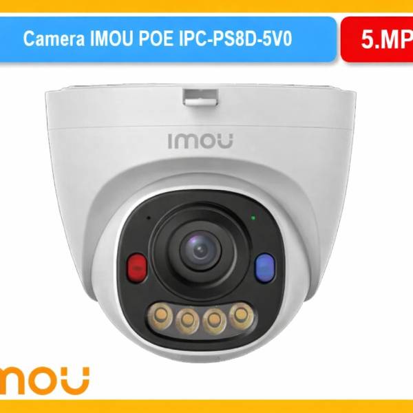 5 IMOU IPC-PS8D-5V0 5MP PoE Smart Dome IP Camera with Color Night Vision - Image 1