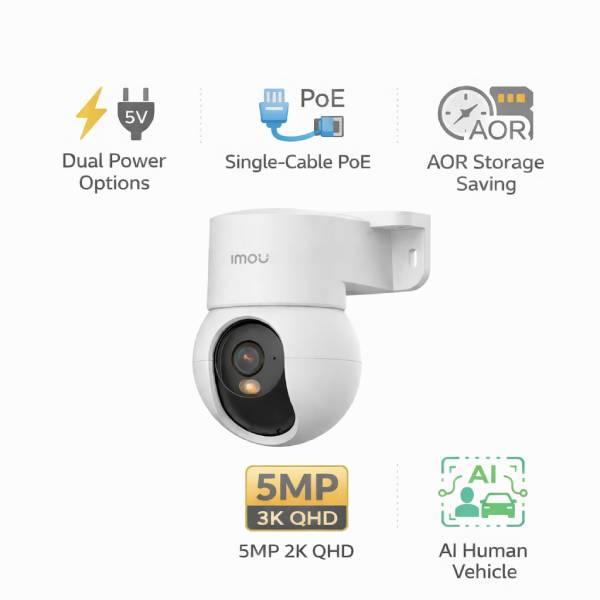 7 IMOU 5MP 3K POE PS2MP-5R1 Ranger Mini – AI Motion Detection Dual Power Full Color Indoor IP PT Camera - Image 1