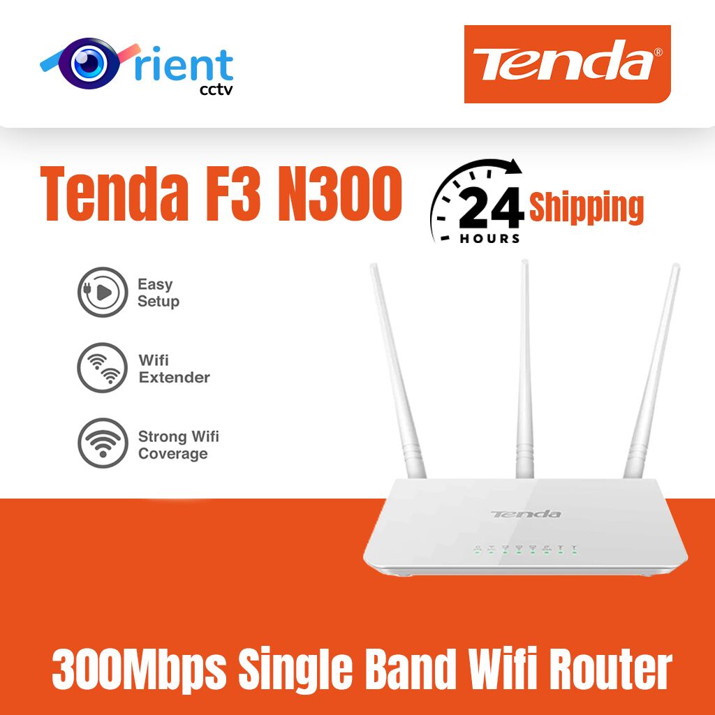 7 Tenda F3 N300 300Mbps Single Band Wifi Router | Access Point | Range Extender | WISP | Plug & Play | High Gain Antennas - Image 1