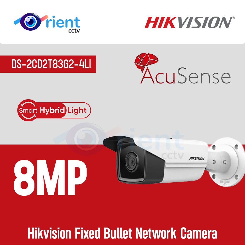 Hikvision DS-2CD2T83G2-4LI 8MP Acusense Smart Hybrid Light Fixed Bullet Network Camera Hikvision DS-2CD2T83G2-4LI 8MP Acusense Smart Hybrid Light Fixed Bullet Network Camera