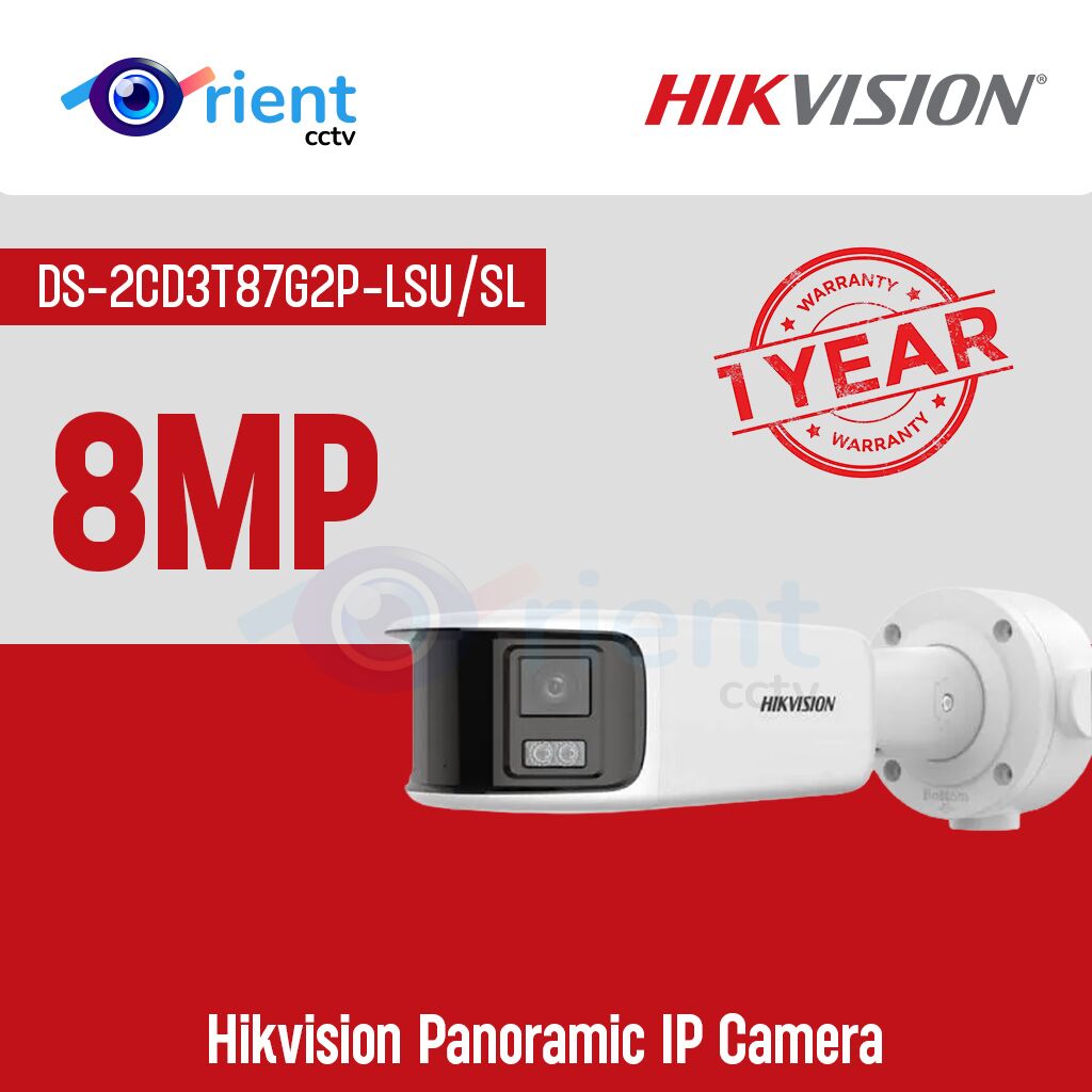 Hikvision DS-2CD3T87G2P-LSUSL 8MP Panoramic IP Camera Hikvision DS-2CD3T87G2P-LSU/SL 8MP Panoramic IP Camera - Image 1