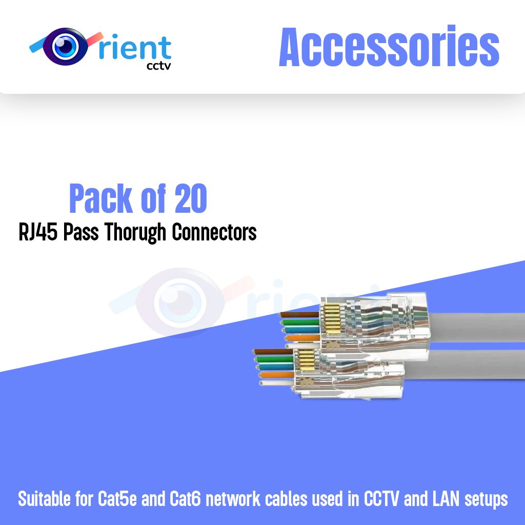 Pack of 20 RJ45 Pass Thorugh Connectors Pack of 20 RJ45 Pass Thorugh Connectors