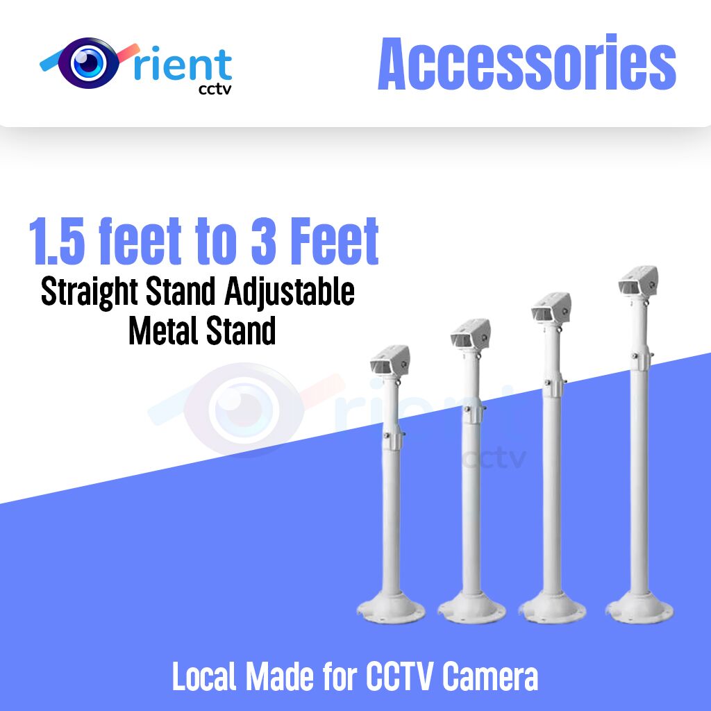 Straight Stand Adjustable Metal Stand 1.5 feet to 3 Feet Local Made for CCTV Camera Straight Stand Adjustable Metal Stand 1.5 feet to 3 Feet Local Made for CCTV Camera