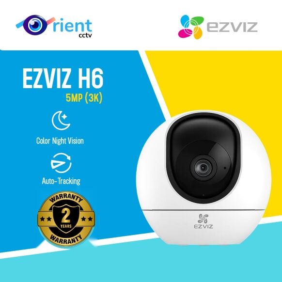 EZVIZ H6 5MP 3K Smart Home Security Wi-Fi Camera, 360° Pan/Tilt Indoor IP Camera EZVIZ H6 5MP 3K Smart Home Security Wi-Fi Camera, 360° Pan/Tilt Indoor IP Camera
