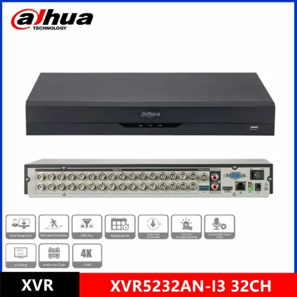 MAIN Dahua XVR5232AN-I3 32 Channel 5MP AI XVR Recorder – H.265+, Multi-Format, Remote Access - Image 1