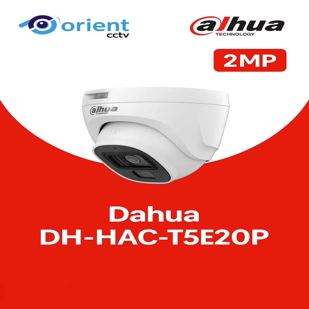 Dahua DH-HAC-T5E20P 2MP Full HD Turret Camera – Night Vision, 20m IR, Weatherproof CCTV for Home & Shop Security - Image 1