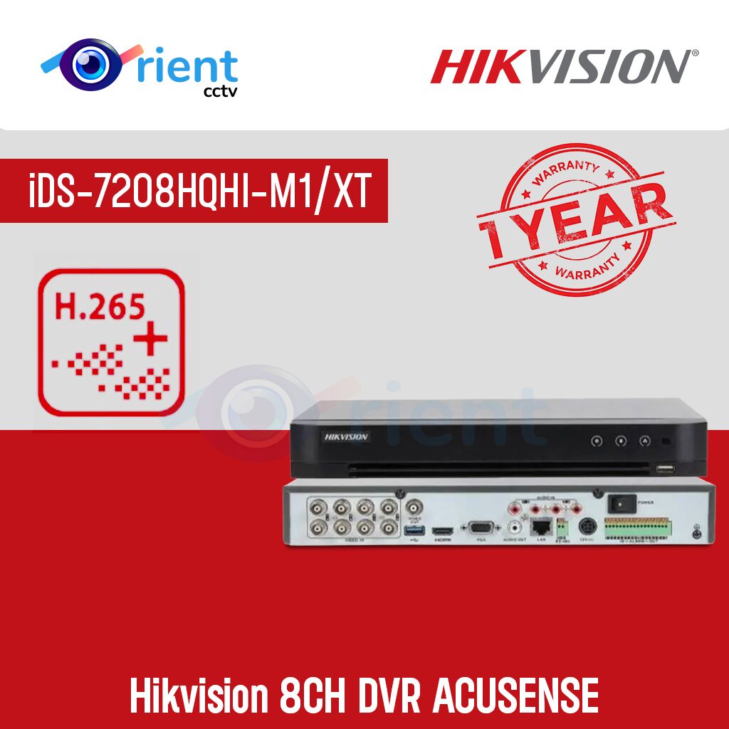 Hikvision iDS-7208HQHI-M1 XT 8CH DVR ACUSENSE Hikvision iDS-7208HQHI-M1/XT 8CH DVR ACUSENSE - Image 1