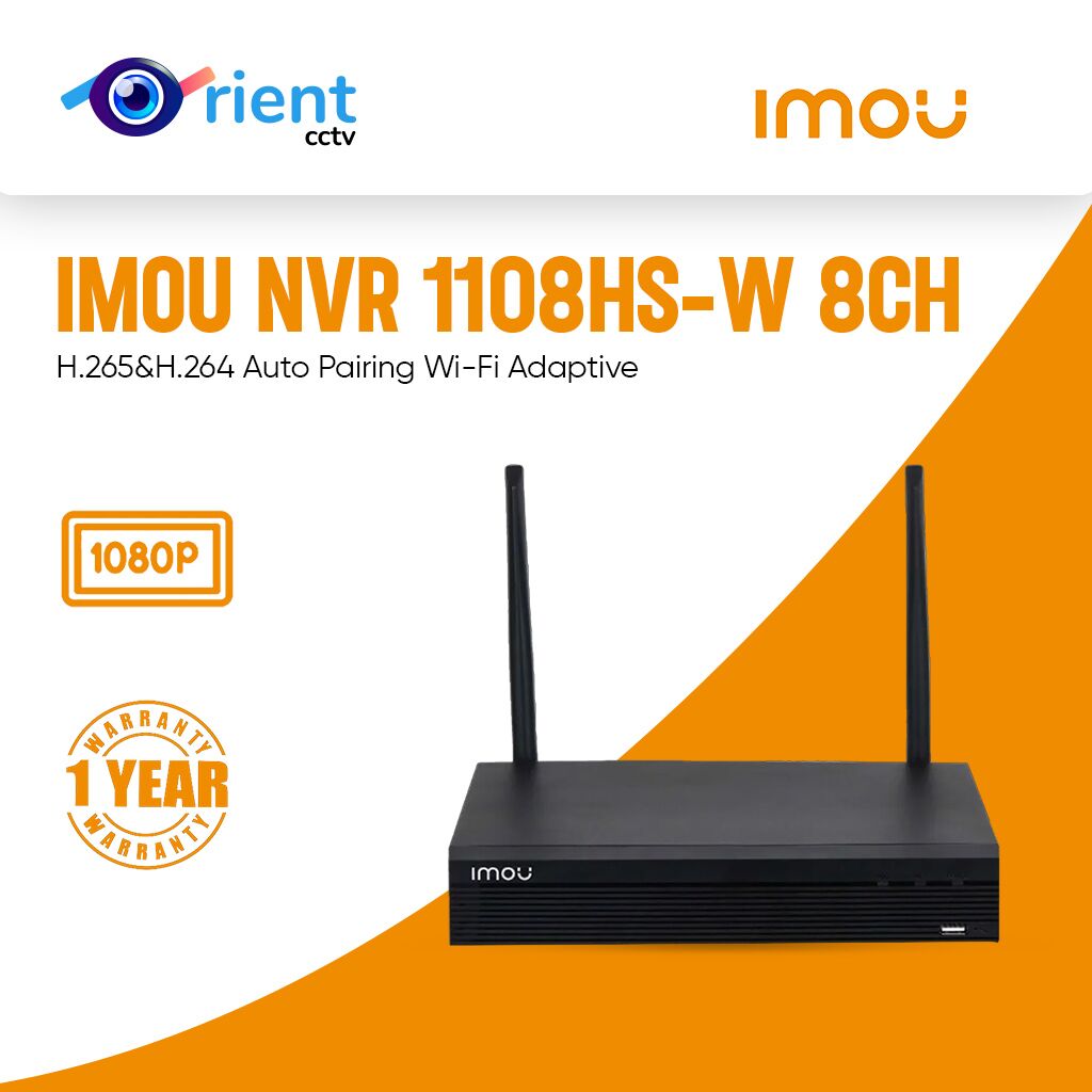 33 IMOU NVR 1108HS-W 8CH 1080P H.265&H.264 Auto Pairing Wi-Fi Adaptive Two-way Talk ONVIF - Image 1