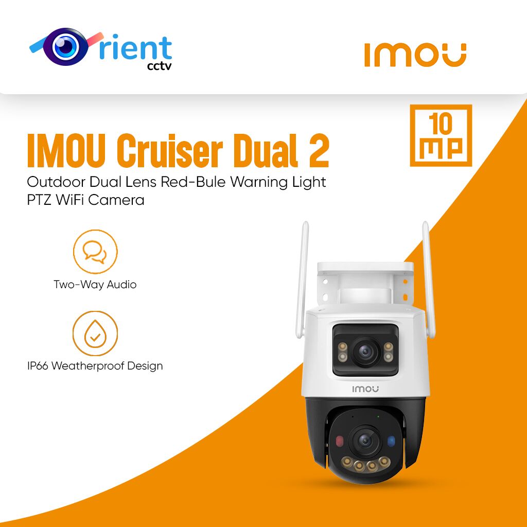 10 IMOU Cruiser Dual 2 10MP(5MP+5MP) Outdoor Dual Lens Red-Bule Warning Light PTZ WiFi Camera Vehicle & Human Detection Surveillance - Image 1