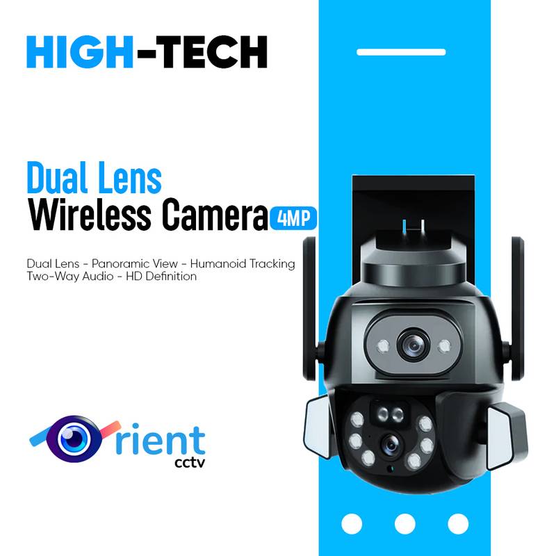 7 4MP Wifi Camera Dual Lens Wireless Surveillance Cameras with 360 Degree Dead Angle Free Dual View Outdoor Night Vision - Image 1