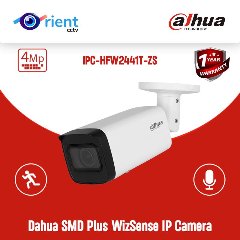 32 Dahua IPC-HFW2441T-ZS 2.7 mm–13.5 mm motorized zoom lens 4MP built in MIC POE IP67 IR60M SMD Plus WizSense IP Camera - Image 1