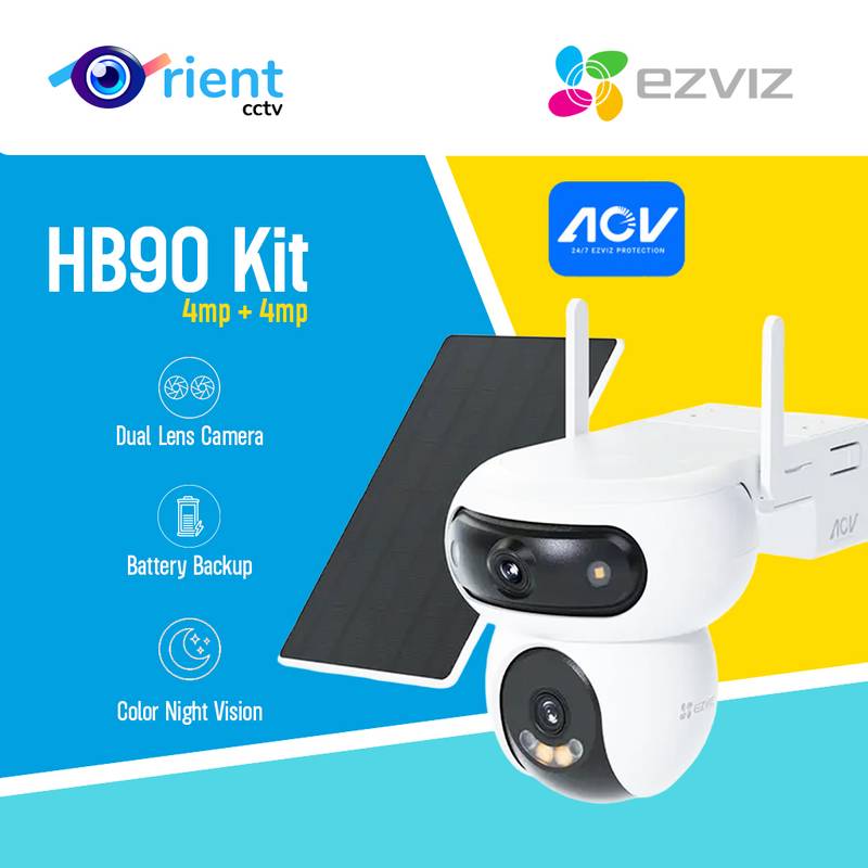 4 EZVIZ 4MP+4MP Dual Lens Solar Security Camera Outdoor Wireless with 8W Solar Panel, 10400mAh Large Capacity Battery, Low Energy AOV Tech, Colour Night Vision, Human Vehicle Detection, HB90 Kit - Image 1
