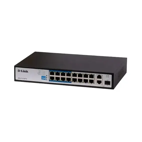 D-Link_DES-F1016P-E_switch_16_port D-Link DES-F1016P-E 16-Port 10/100 Long Range PoE Switch for CCTV & Networking (230W, 250m Range) - Image 1