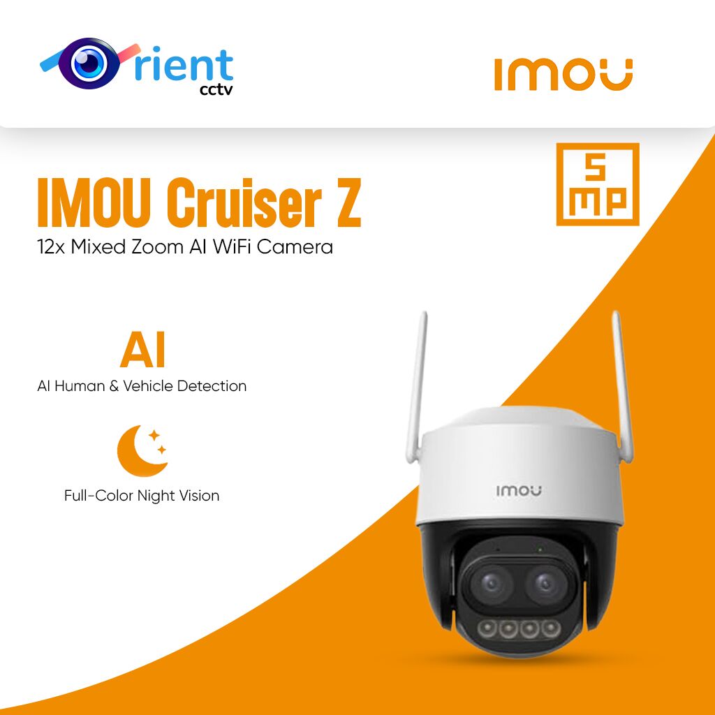 IMOU Cruiser Z 5MP WiFi Camera 12x Mixed Zoom AI Tracking Human Vehicle Detection IP66 Full-Color PT Outdoor Security - Image 1